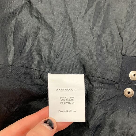 Jamie Sadock Golf Jacket Womens M Medium Black Metal Snap Buttons Retro Lined - Picture 10 of 13